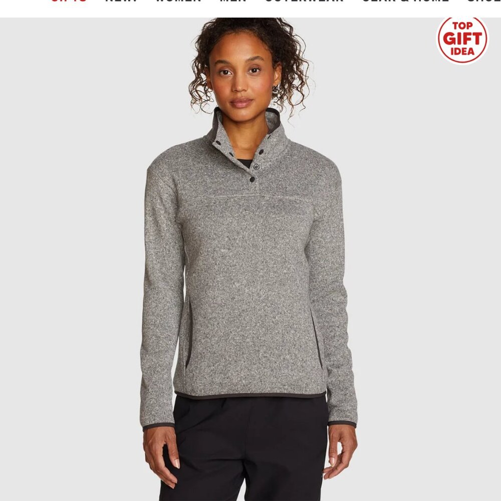 Eddie Bauer Women's Radiator Fleece 2.0 Snap Mock Pullover size large